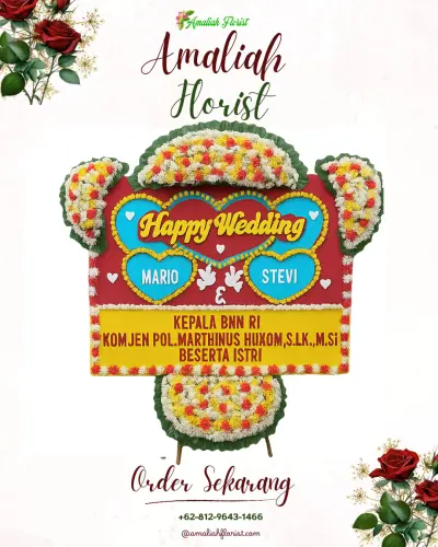 Karangan Papan Bunga Pernikahan di Gedanganak